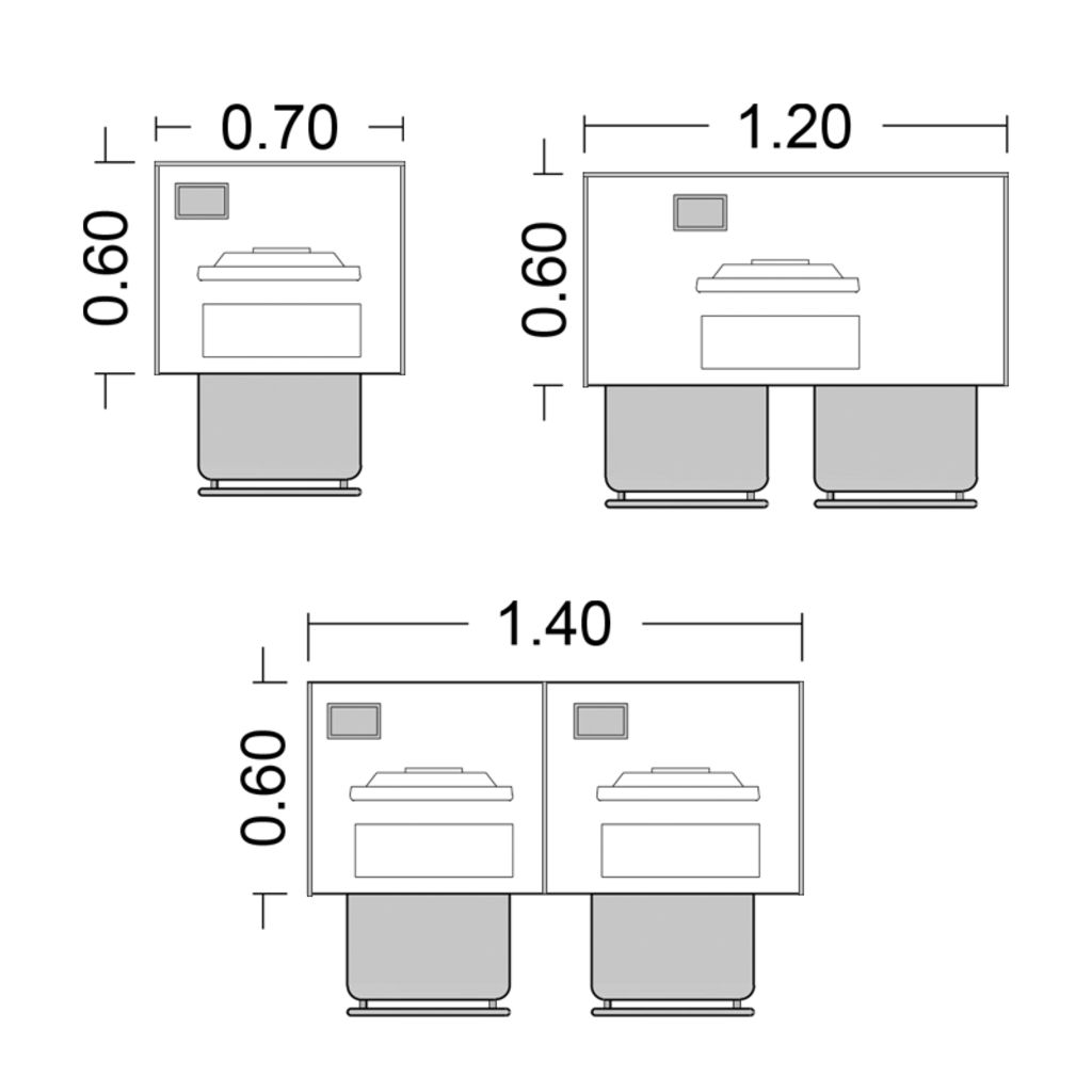 Mesa Acess simples com divisórias