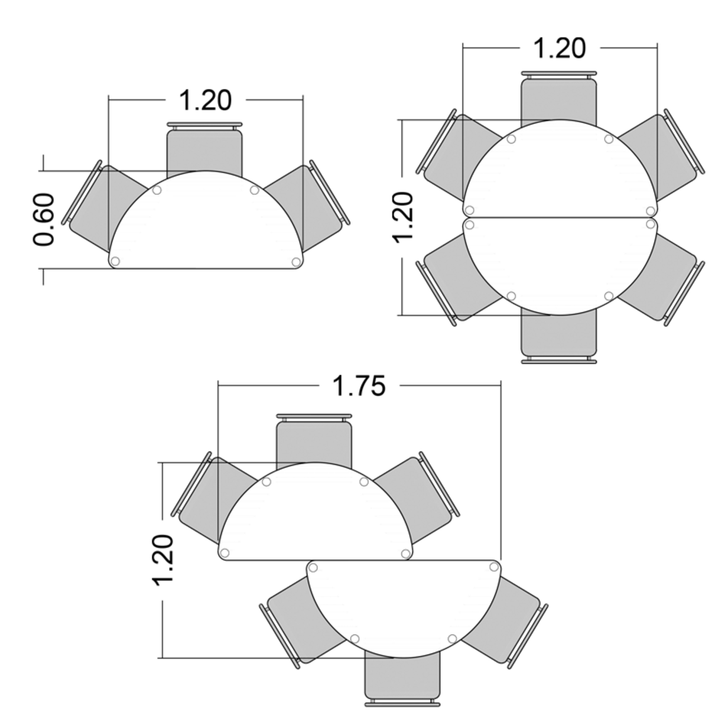 Mesa Group Meia-Lua 120