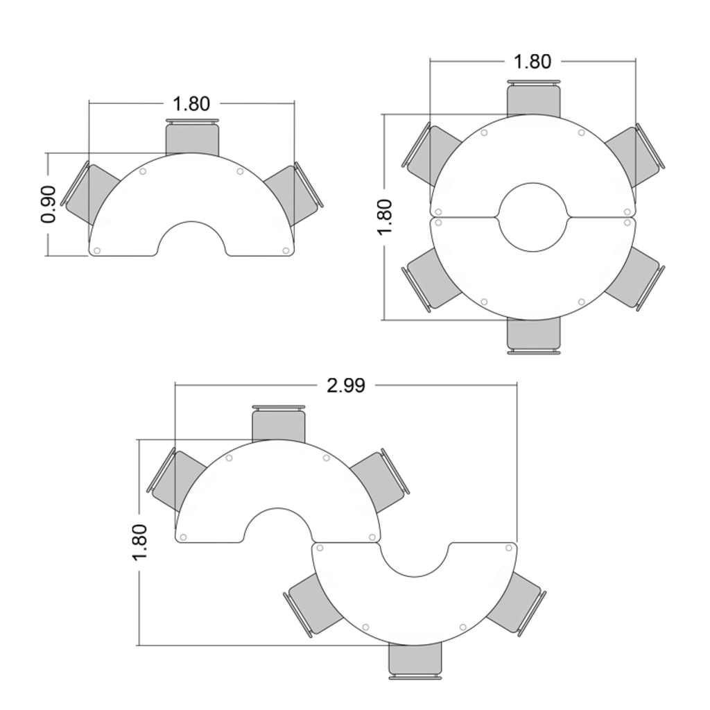 Mesa Group Meia Lua 180