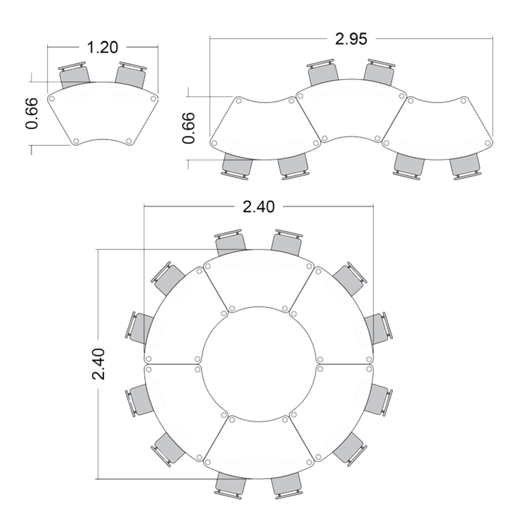 Mesa Group Curva Infantil  - 120