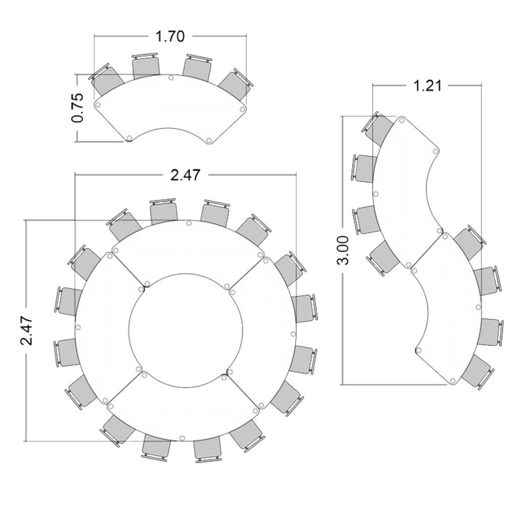 Mesa Group Curva Infantil - 170