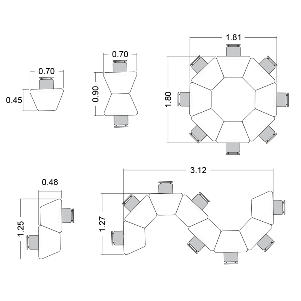 Mesa One Trapezoidal Infantil